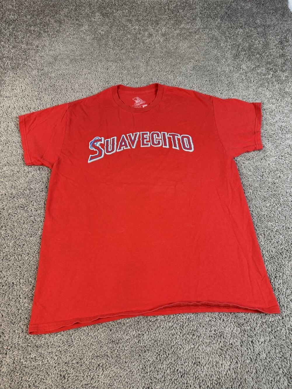 Suavecito Shirt Mens L Red Logo Graphic Crew Neck Cotton Tagless Jersey